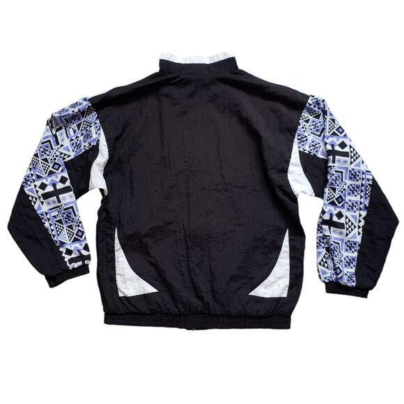 Vtg Etirel Ski Track Windbreaker Jacket Womens M Nylon Aztec Geometric 80s - Picture 7 of 7